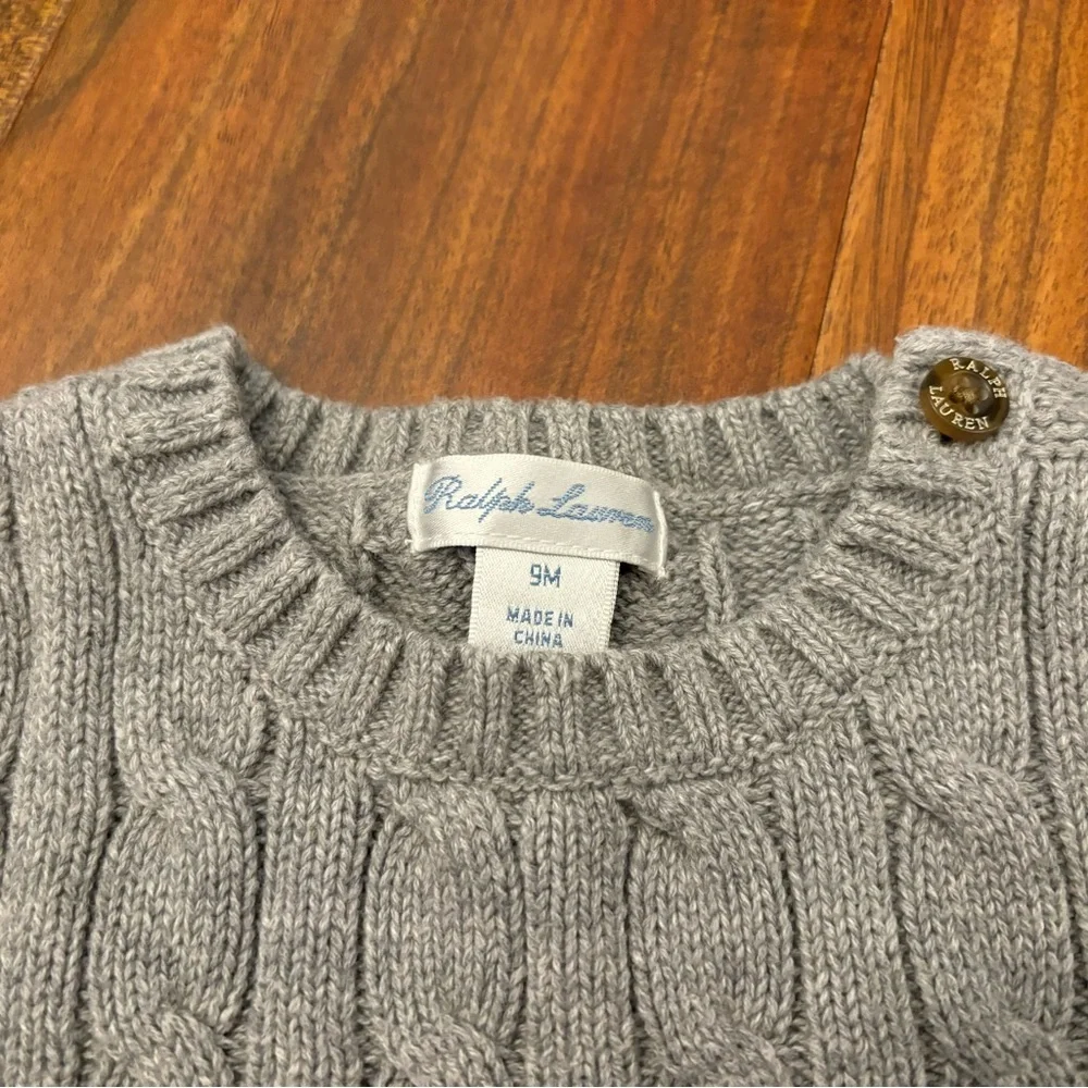 Ralph Lauren grey cable knit sweater